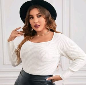 NWOT Cropped white sweater